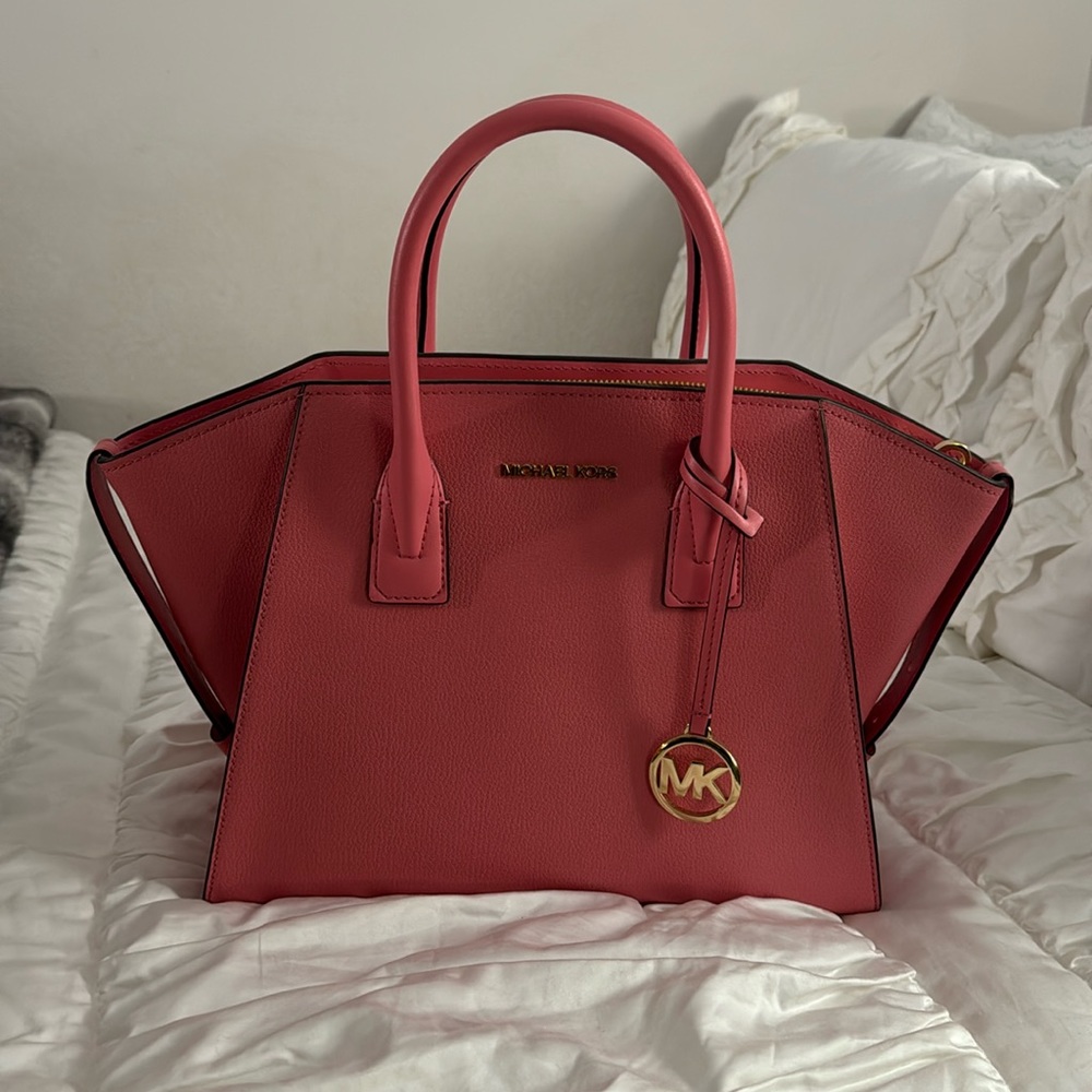 Michael Kors Avril Large TZ Leather Satchel, Tea Rose
